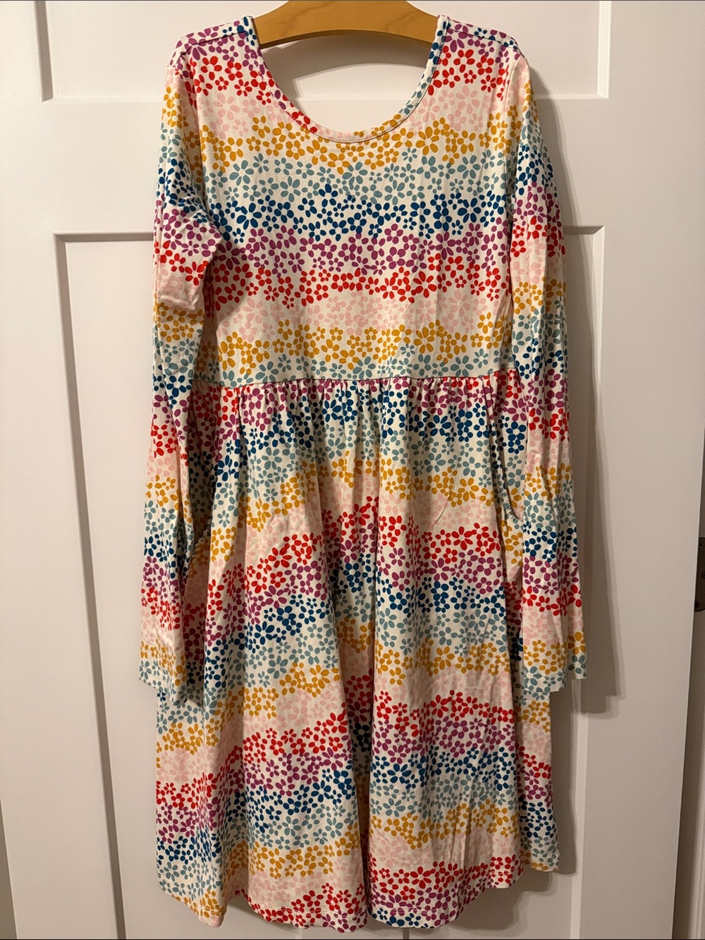 Hanna Andersson Girls' Multicolor Floral Cotton Long Sleeve Dress